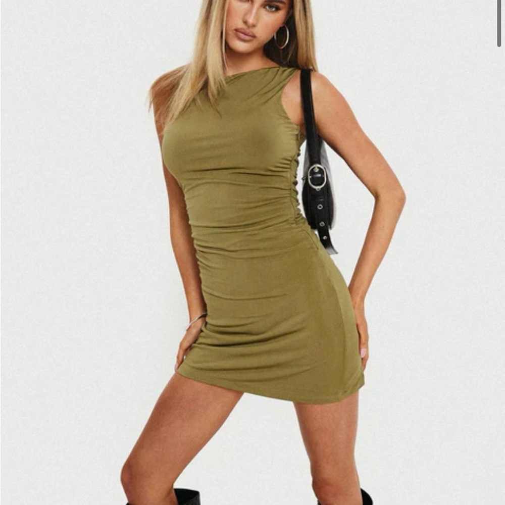 Princess Polly Khaki Mini Dress